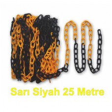 Plastik Zincir Sarı Siyah 25 Metre 